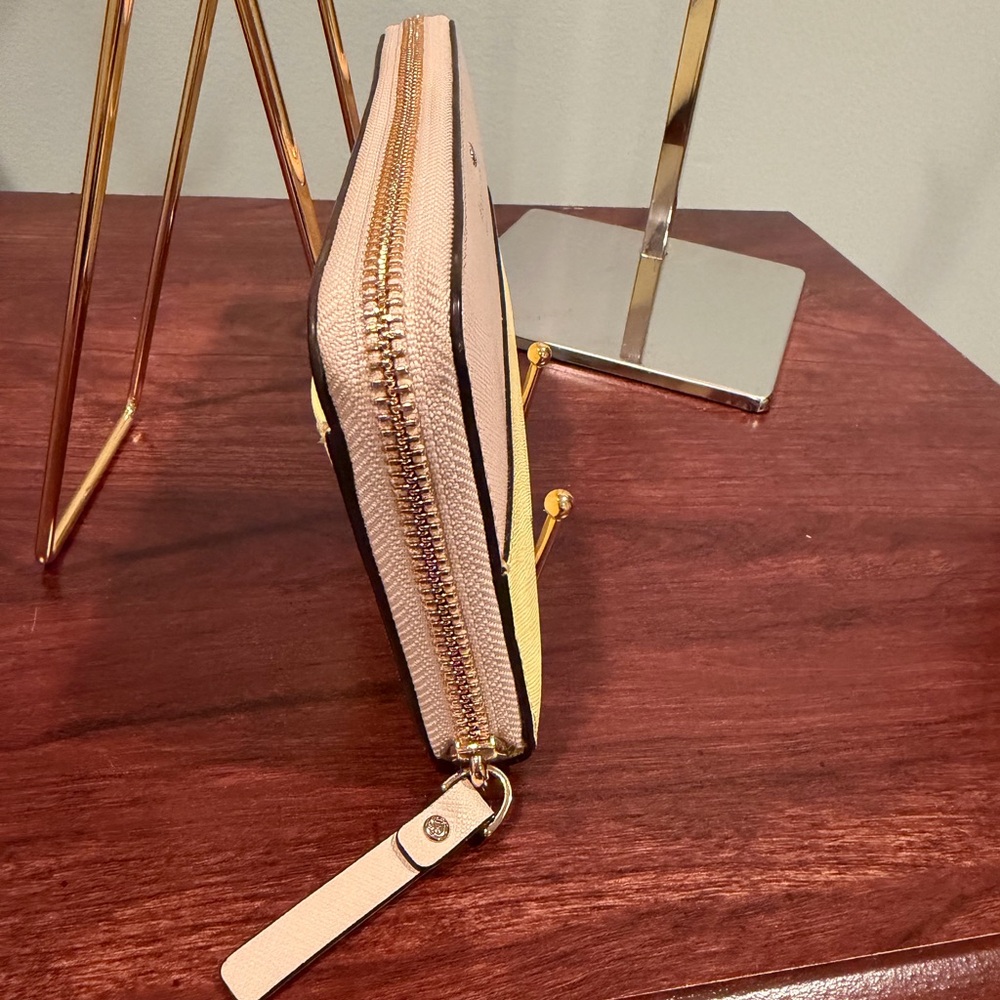 Kate Spade Color block Yellow and Tan Zip Around Wallet - Picture 4 of 10